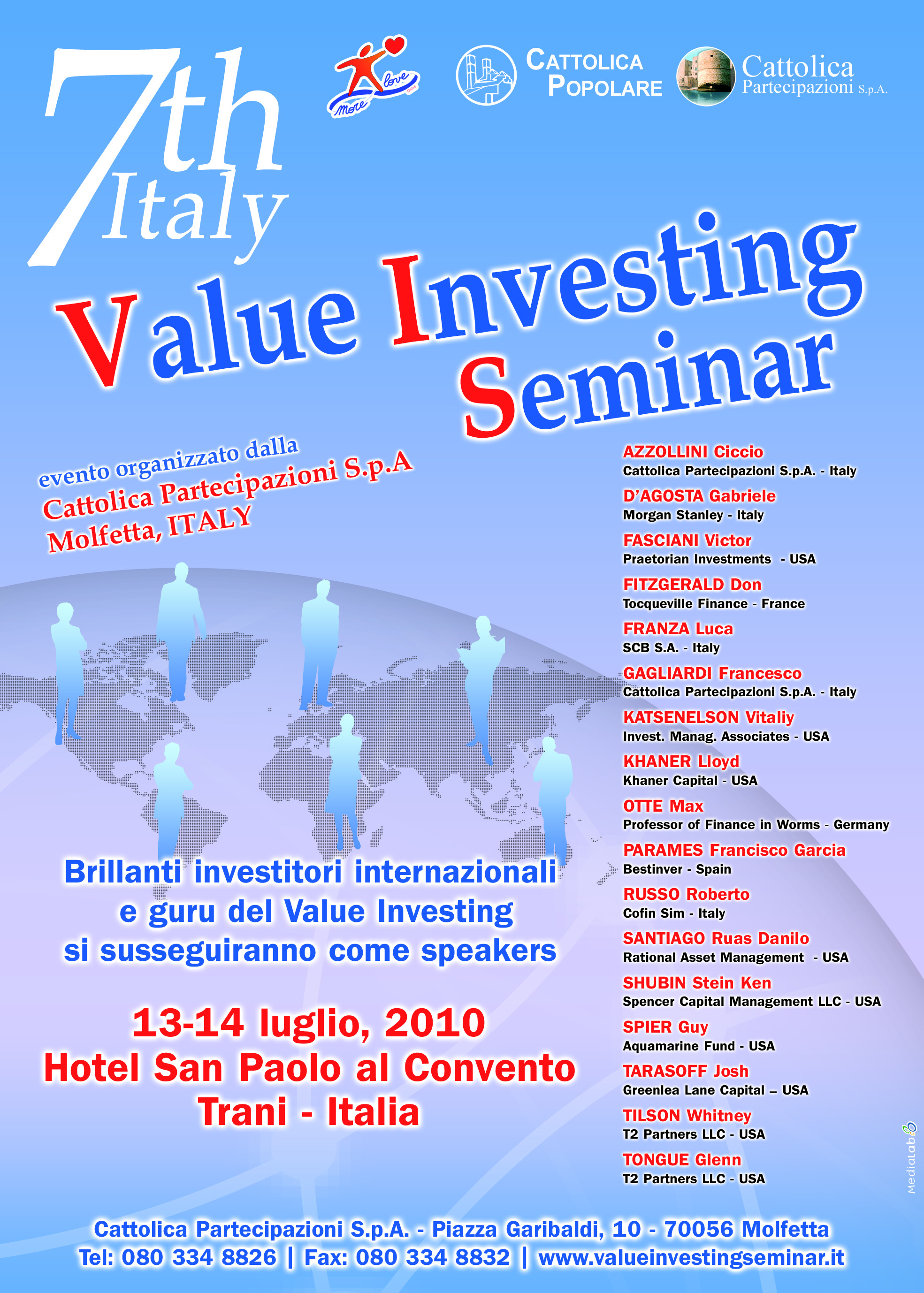 Value Investing Seminar, Cattolica Partecipazioni S.p.A.  Molfetta